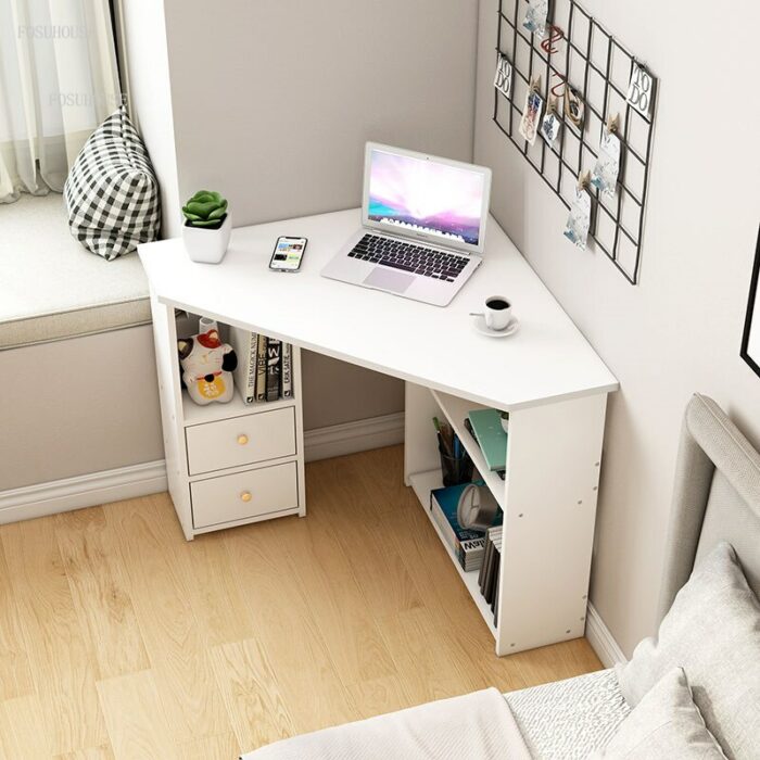 Corner Small Desktop Computer Desks Corner Desk Against The Wall Bedroom Home Student Study Desks Balcony Corner office Desks 4