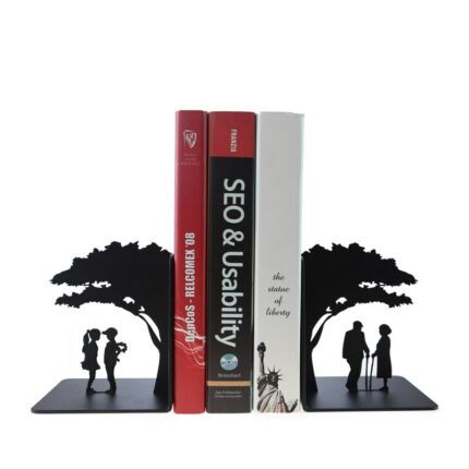 a pair Creative love Metal Bookend Shelf Bookend Holder Office Supplies Home Decoration Book Stand 2