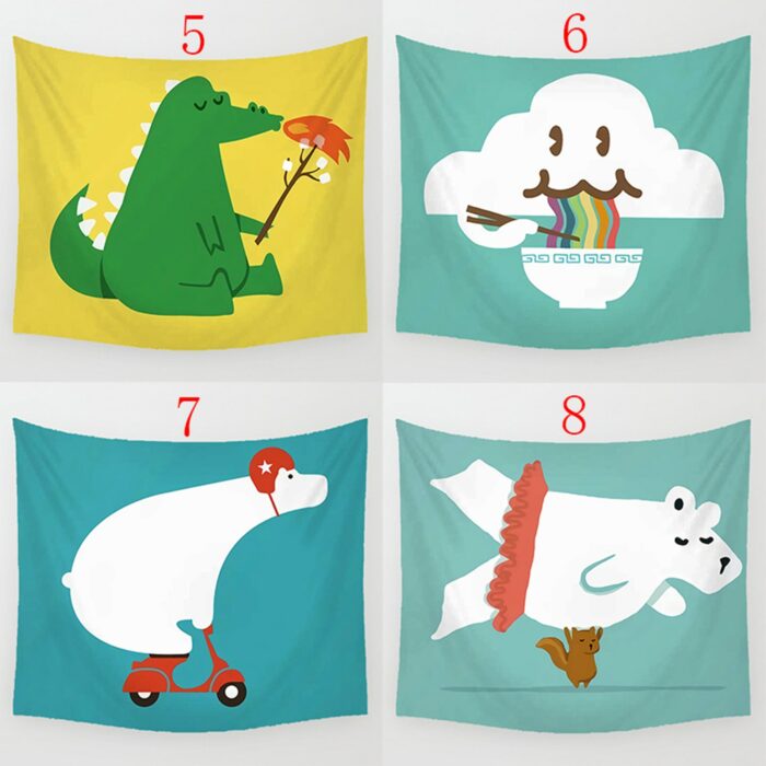 Strange cute animal art tapestry wall entertainer life bedspread beach towel 3