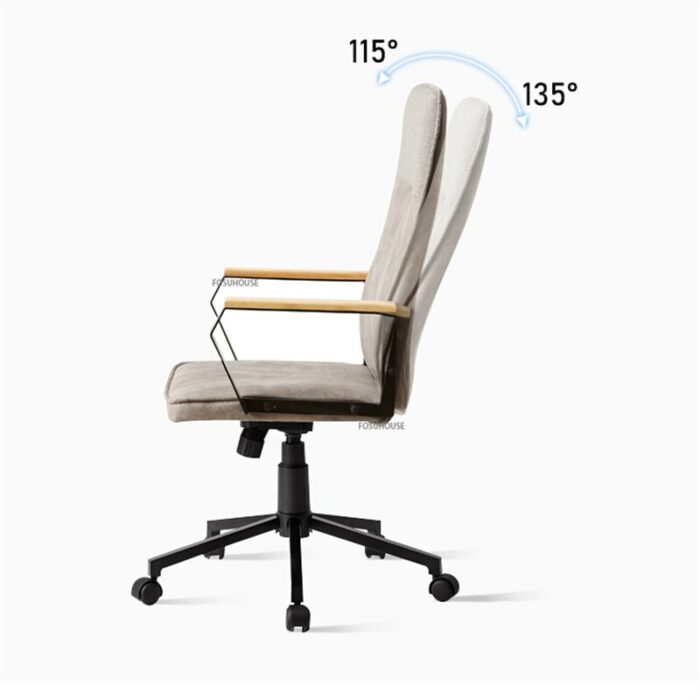 Modern simple Fabric Office Chair for Office Swivel Comfortable Sedentary Computer Chair Home Living Room Single Lift game Chair 4