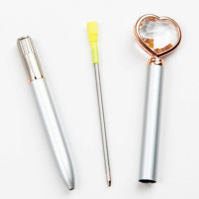 8 Pcs Heart Drill Metal Ballpoint Pen Metal Love Gift Pen Wholesale Office Accessories Pens for Writing School Supplies 4