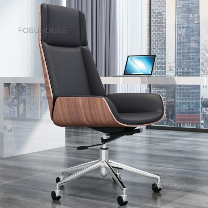 Light Luxury Boss Chair Swivel Office Chairs Rotary Armchair Leather Computer Chair Office Furniture European Lift Gaming Chair 3