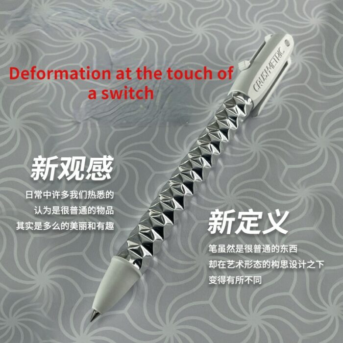 2022 Deformation Pen Business File Signature Pen Light Luxury Silver Metal Single Gift Box Telescopic Decompression Comfortable 3