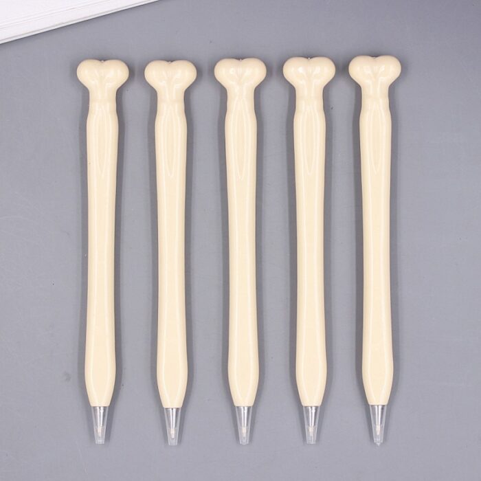 Jonvon Satone 50 Pcs Wholesale Bone Shape Ballpoint Pen Novelty Pen Writing Supplies Gifts School Office Stationery Blue Refill 5