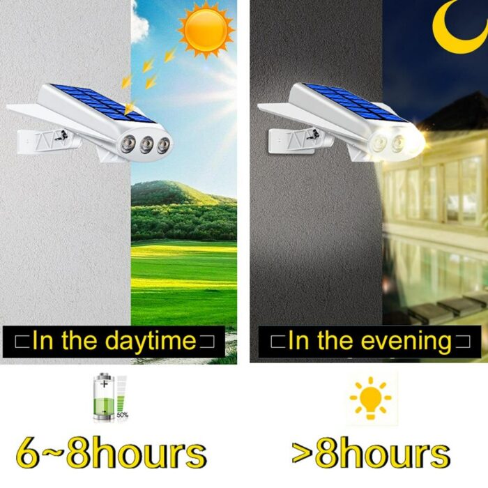 LED Solar Wall Light IP65 Waterproof Outdoor Motion Sensor Solar Garden Light for Landscape Path Street Garage Lighting 4