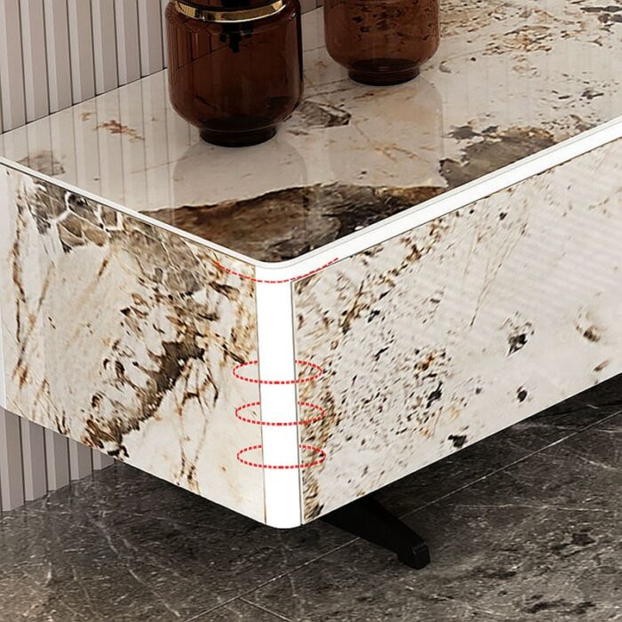 Glossy Coffee Table Personalized Creative Marble Coffee Table Postmodern New Sintered Stone Tea Table 5