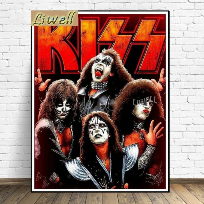 5d Handmade Kiss Band Diamond Painting Kit Metal Rock Poster Rhinestone Cross Stitch Full Drills Mosaic Art Gift For Home Decor 4