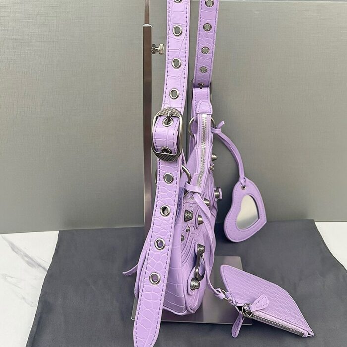 Donna-in 2022 Trend Purple Y2K Shoulder Bag Women Rivet Armpit Bags Luxury Designer Handbags Top Quality Genuine Leather Purse 4