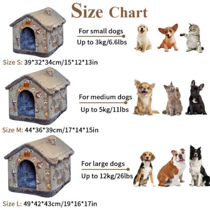 Foldable Dog House Pet Cat Bed Winter Dog Villa Sleep Kennel Removable Nest Warm Enclosed Cave Sofa Pet Supply 2