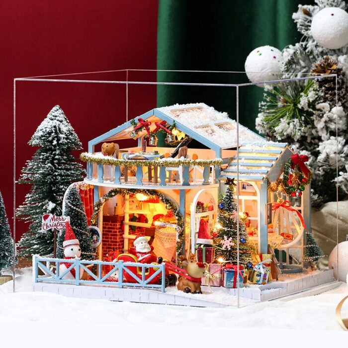 Diy Miniature Dollhouse Kit Christmas New Product Diy Cottage Villa Handmade Wedding House Model Assembling Toy Christmas Gift 6