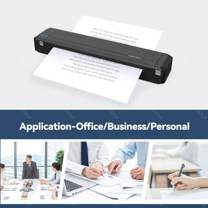 HPRT MT800 Black Words Portable Mini A4 Paper Printer with Bluetooth USB Connection Mobile Phone Computer App Office Meeting 6