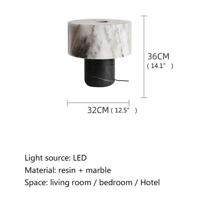 Hongcui Postmodern Vintage Table Lamp Creative Design Marble Desk Light LED Fashion for Home Living Room Bedroom Decor 5