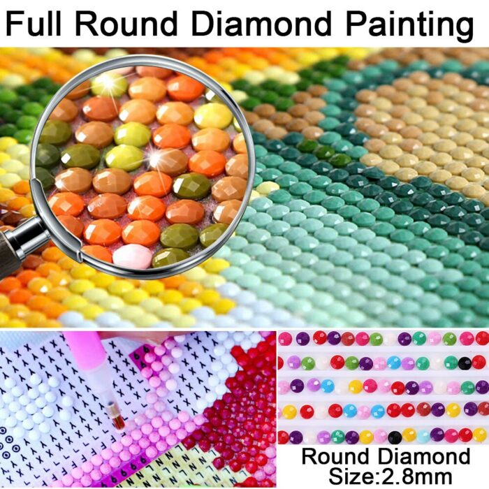 5D Diamond Full Round Drill Diamond Painting Paiting Pictur Accessories Embroideri Mosaic Cross Stitch Art Tools Kit 4