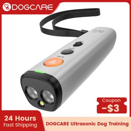 DOGCARE Dog Repeller No Dog Noise Anti Barking Device Ultrasonic Dog Bark Deterrent Devices Training 2-in-1 LED USB Rechargeable 1