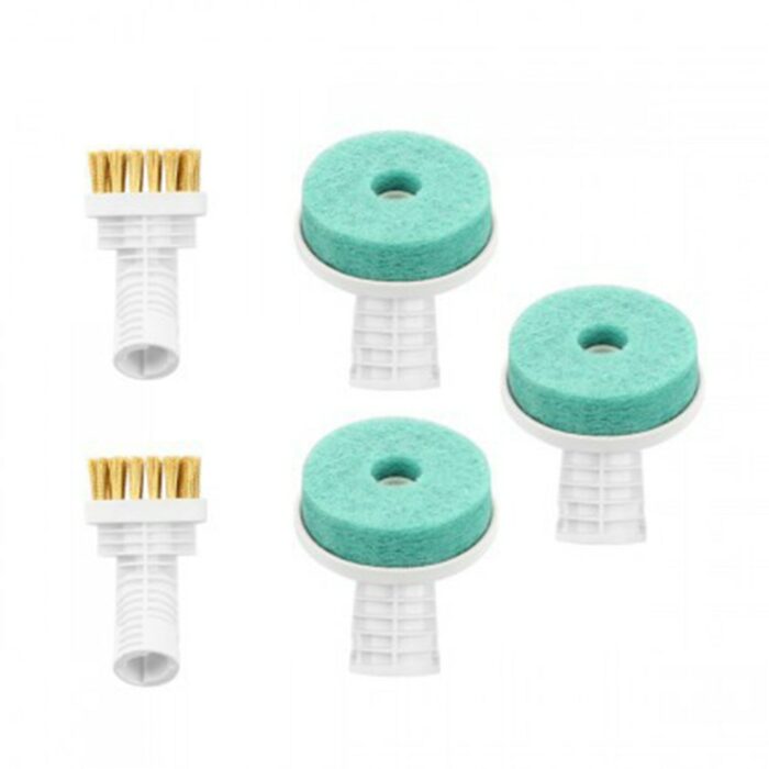 2set Cleaning Heads For Deerma DEM ZQ600/ZQ610 Handheld Steam Vacuum Cleaner With Copper Wire Brushes Scouring Pad Brush Heads 1