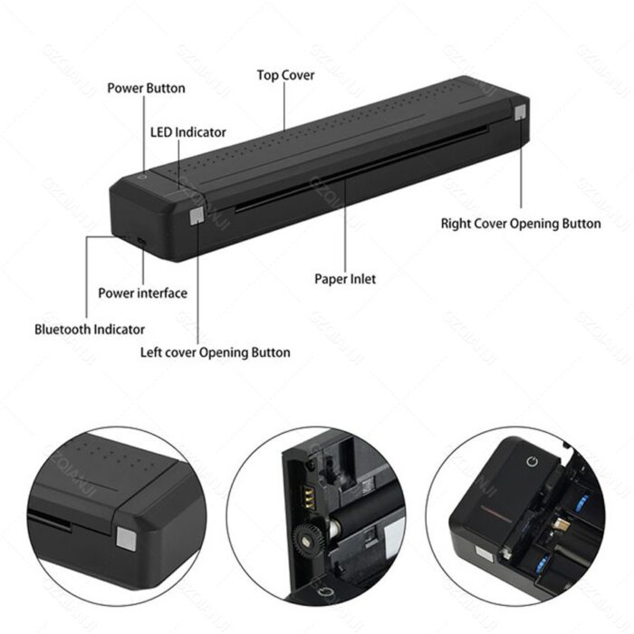 HPRT MT800 Black Words Portable Mini A4 Paper Printer with Bluetooth USB Connection Mobile Phone Computer App Office Meeting 5