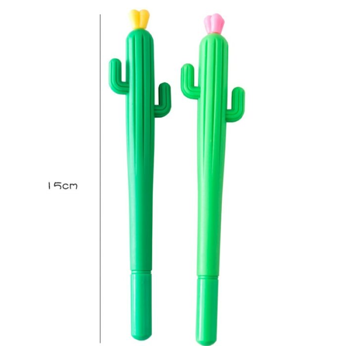 100 Pcs Creative Flowering Cactus Gel Pens Black Ink Student Stationery Kawaii Accessories and Kawaii School Supplies Boys Girls 2