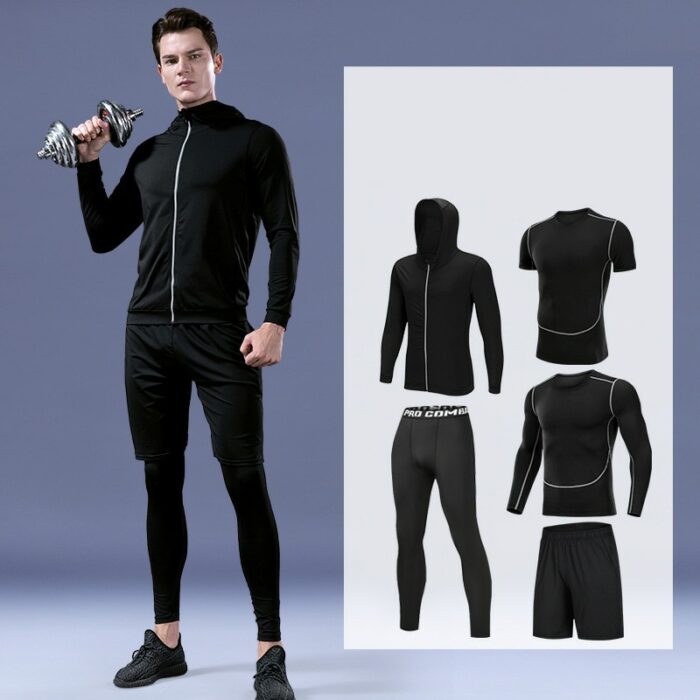 Sportswear Men Gym Fitness Wear Tracksuits Adult Running Set Basketball Underwear Tights Clothing Jogging Leggings Sports Suits 1