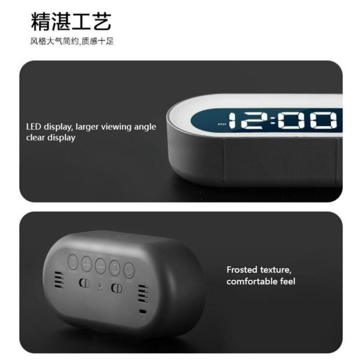 LED Mirror Alarm Clock Led Display Table Clock Digital USB Charging Alarm Clock Night Light Snooze Bedside Home Decor Gifts 3