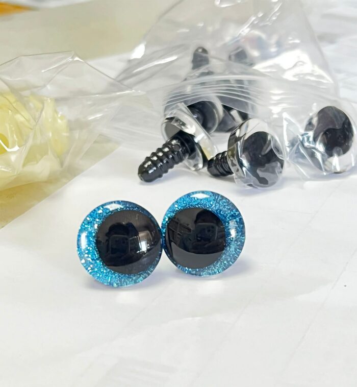 1500pcs 18mm Cartoon 3D blue glitter toy eyes funny doll eyes With washer 3