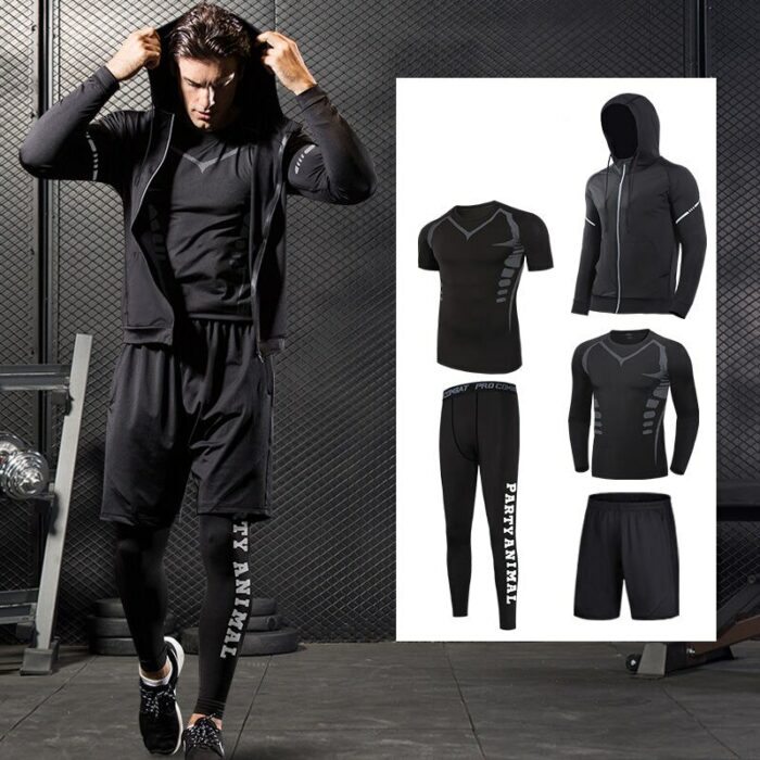 Winter Men Compression Sportswear Running Sports Suit Warm Basketball Tights Clothes Gym Fitness Training Set Jogging Tracksuits 4