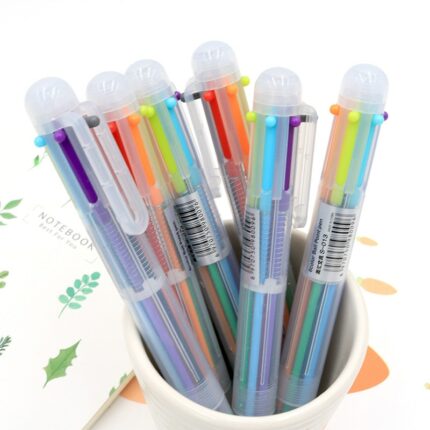 50 Pcs Creative Beauty Transparent 6 Color Ballpoint Pen Graffiti Pen Children Students Ball Point Pen Wholesale Factory 2