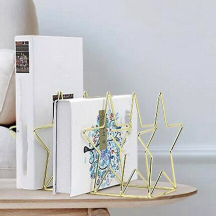 New Gold S Shape Electroplated Bookend Desk Organizer Desktop Office Home Bookends Book Holder Book Stand Creative Bookshelf S 2