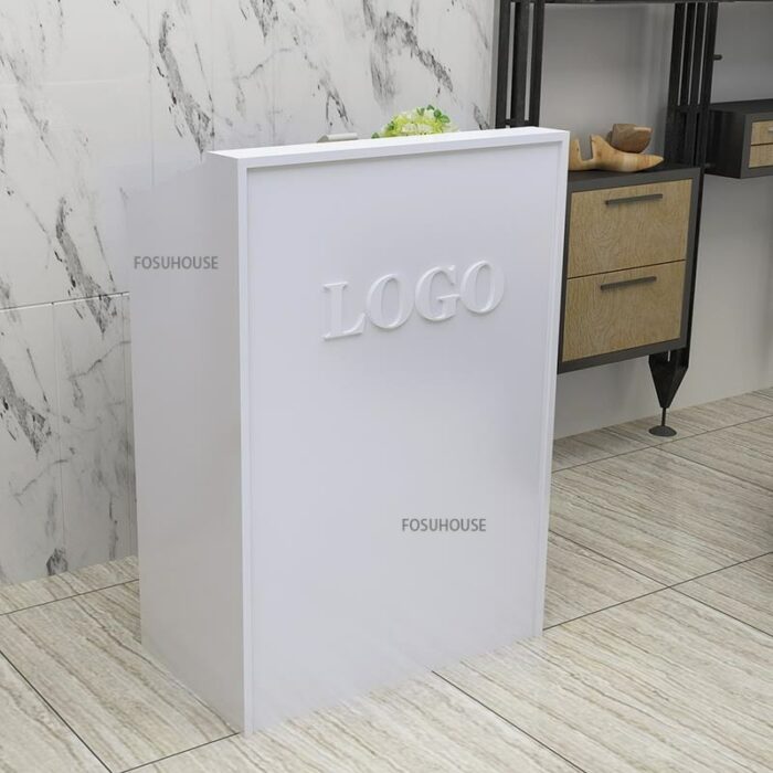 Modern Simple Small Supermarket Cashier Desk Salon Furniture For Beauty Salon Hotel Front Desk Commercial Shop Reception Desk 1