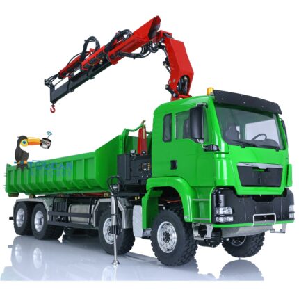 LESU 1/14 RC Dumper Car 8*8 Roll on/off Hydraulic Crane Tipper Truck Reversing Valve Painted Assembled Electric Cars for Adults 1