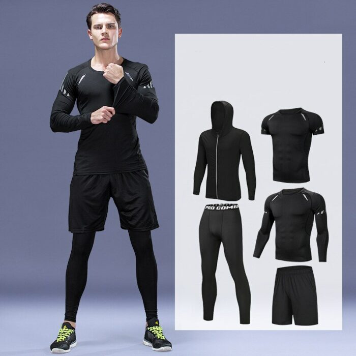 Sportswear Men Gym Fitness Wear Tracksuits Adult Running Set Basketball Underwear Tights Clothing Jogging Leggings Sports Suits 6