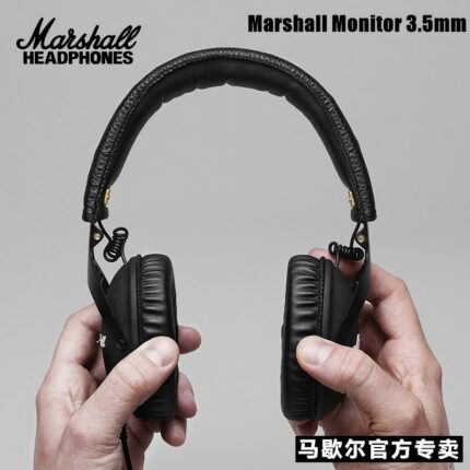 Original Marshall Monitor 3.5mm Wired Headphones Classic Earphones Deep Bass Foldable Pop Rock retro Music Headset with mic 1