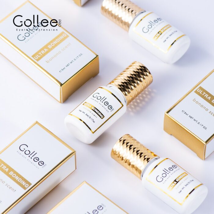 Gollee Banana scent Eyelash Glue 1-2s Fast Drying Waterproof Glue Premade fans Glue 5 Weeks Lasting eyelash extension glue Salon 5