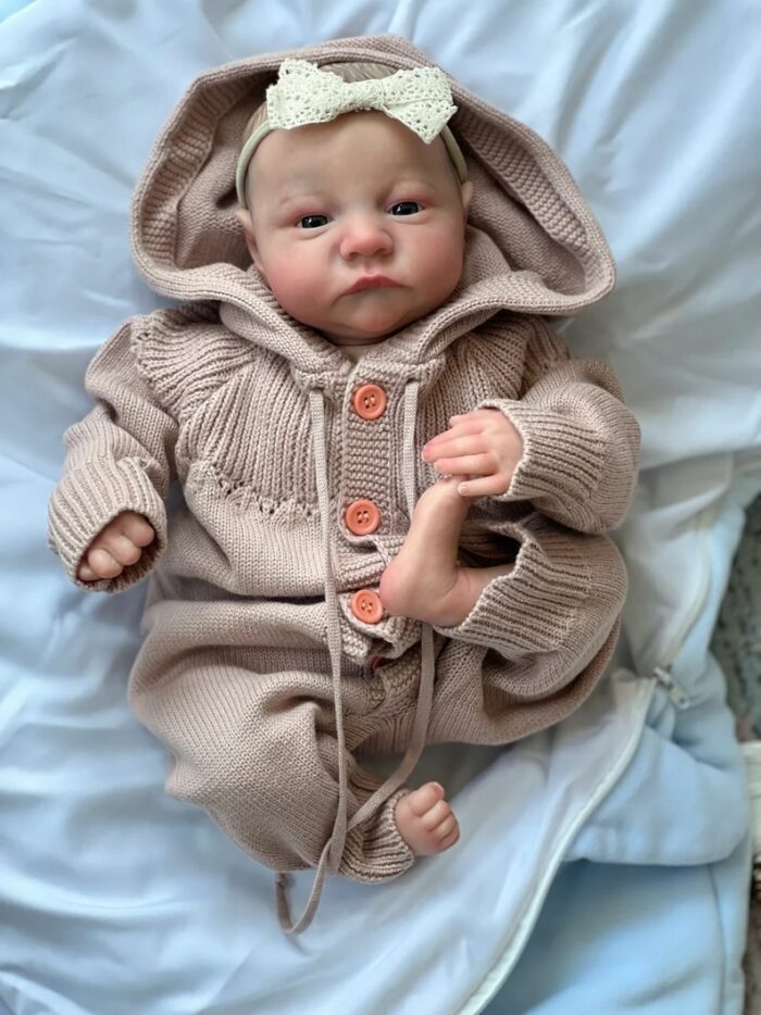 19inch Already Painted Finished Reborn Baby Doll Levi Awake Newborn Baby Size 3D Skin Visible Veins Collectible Art Doll 6