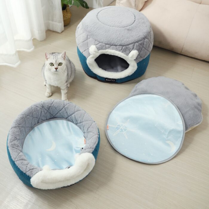 HOOPET Cat Bed House Soft Plush Kennel Puppy Cushion Small Dogs Cats Nest Winter Warm Sleeping Pet Dog Bed Pet Mat Supplies 6