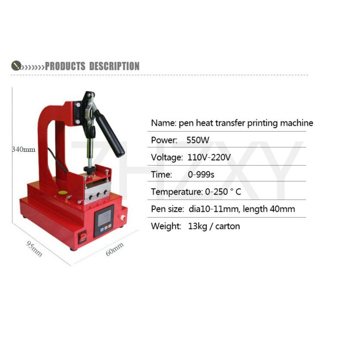 Digital Pen Press Machine DIY Pen Heat Transfer Printing Machine 3Pens At Once Printer Office Home Accessories 110V/220V 1pc 6