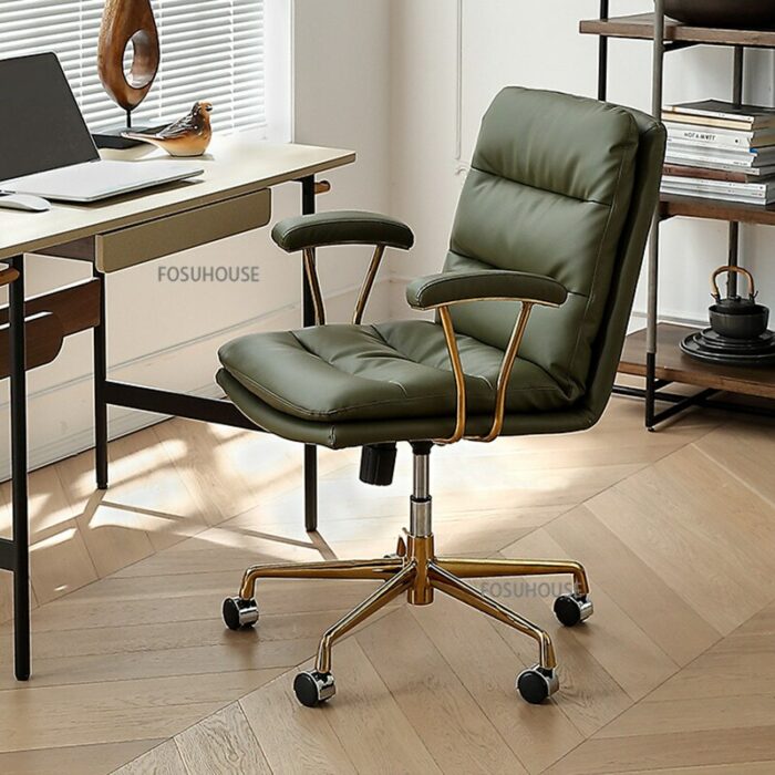 Nordic Microfiber Leather Office Chair For Office Furniture Backrest Armrest Leisure Computer Chair Pulley Lift Office Chairs 5