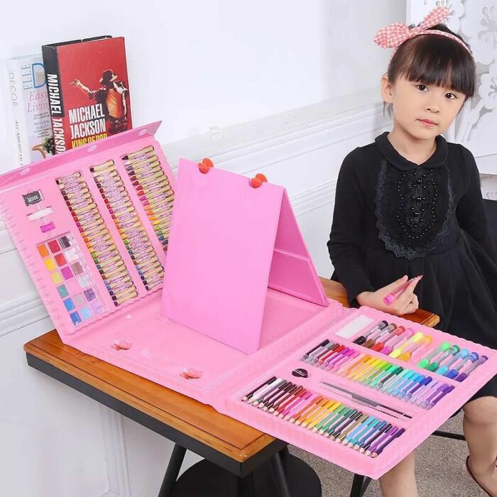 176PCS Kids Gift Creative Painting Graffiti Paint Brush Set Fashion Children Daily Entertainment Toy Art Sets With Easel 6