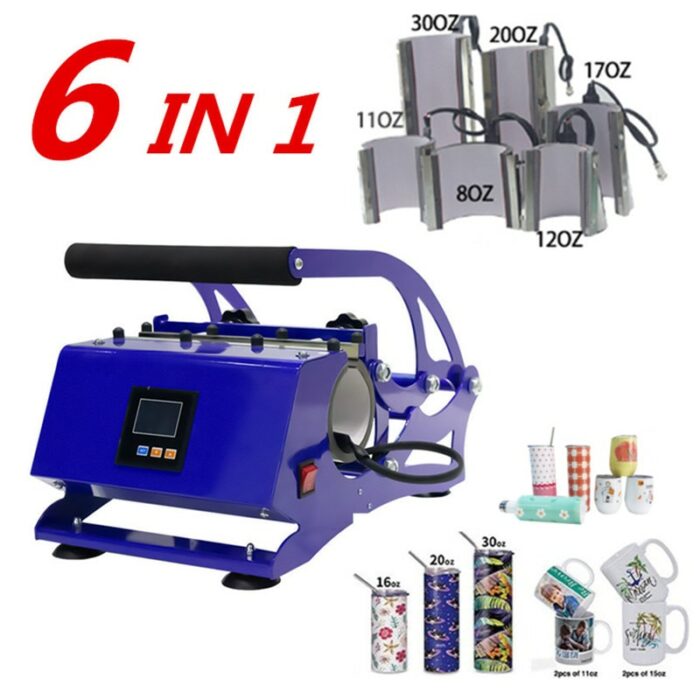 6 in 1 Tumbler Machine Sublimation Transfer Printing Digital Mug Heat Press Machine For 8oz/11oz/12oz/17oz/20oz/30oz 6