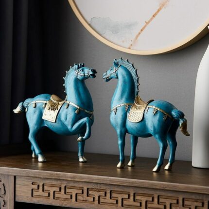 Horse Sculpture Home Decoration Accessories Chinese Style Living Room Decoration Dengshui Statue Office Decor Housewarming Gifts 1