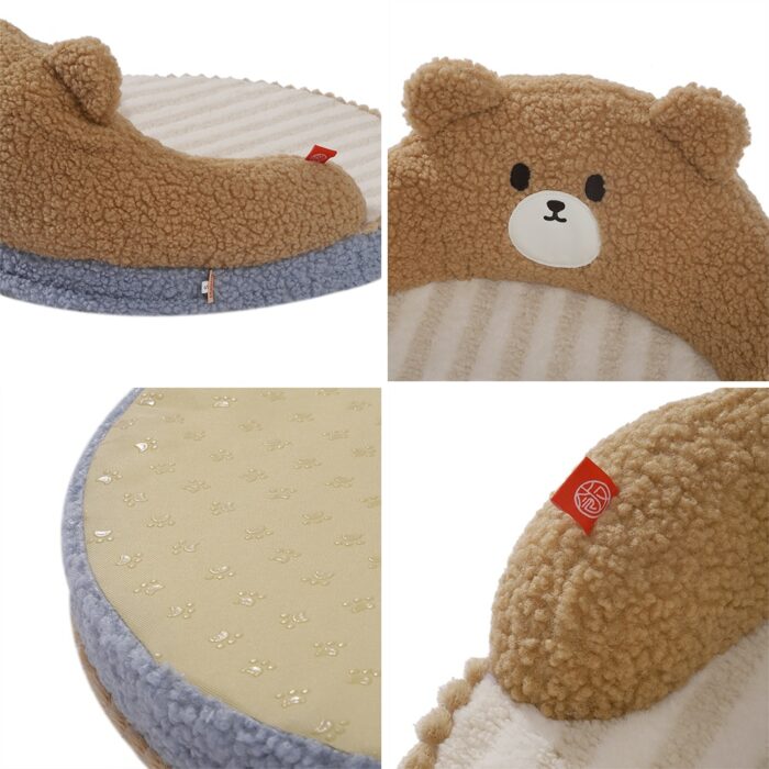 Hoopet Cat Sofa Bear Shape Mat for Small Dog Cat Washable Cave Cat Nest Dog Kennel Sponge Pad for Puppy Kitten Sleeping Artifact 6