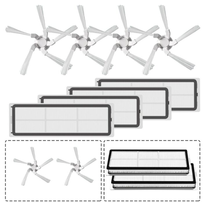 8pcs/set Side Brushes Filter For W10 Robot Vacuum Cleaner Accessories Side Brush Filter Set Replacement Parts 6