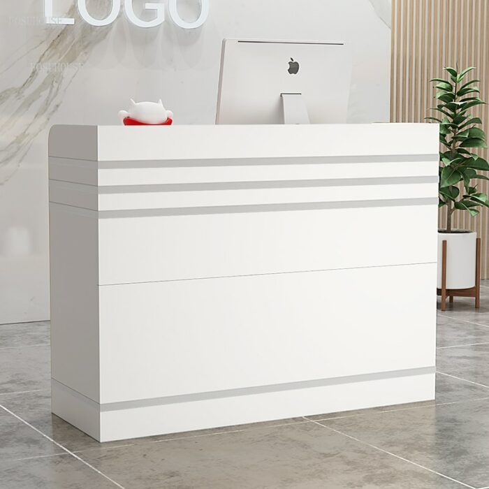 Nordic Cashier Counter Reception Desks Office Furniture Clothing Store Bar Tables Front Desk Reception Desks For Beauty Salon 2