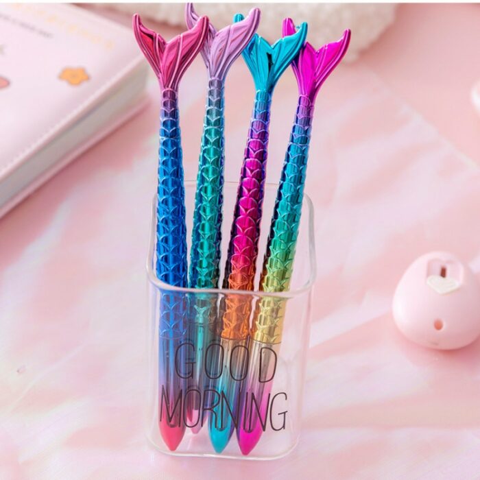 30Pcs Simple Mermaid Neutral Pens 0.5mm Black Ink Student Small Fresh Cartoon Personality Girl Water Pen Kawaii School Supplies 2