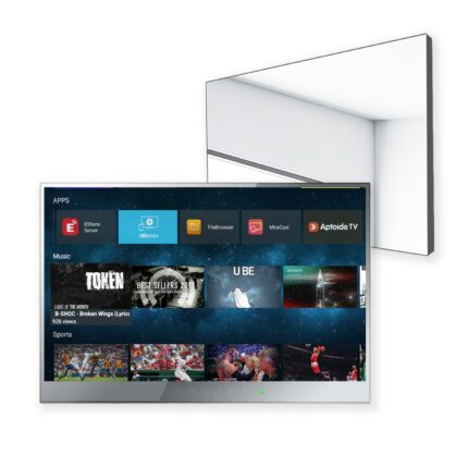 Soulaca New 22 inch Mirror Waterproof TV is Suitable for US Bathroom Embedded Bracket Android 7.1 Full 1080 HD Dolby WIFi 1