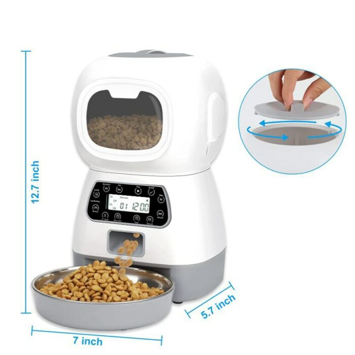 3.5L Automatic Pet Feeder Smart Food Dispenser For Cats Dogs Timer Stainless Steel Bowl Auto Dog Cat Pet Feeding Pet Supplies 2