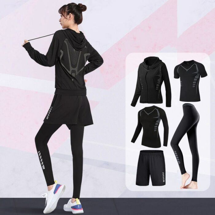 Running Set Women Sport Suit Yoga Tights Quick Dry Fit Jogging Training Sportswear Workout Female Gym Fitness Tracksuits Clothes 3