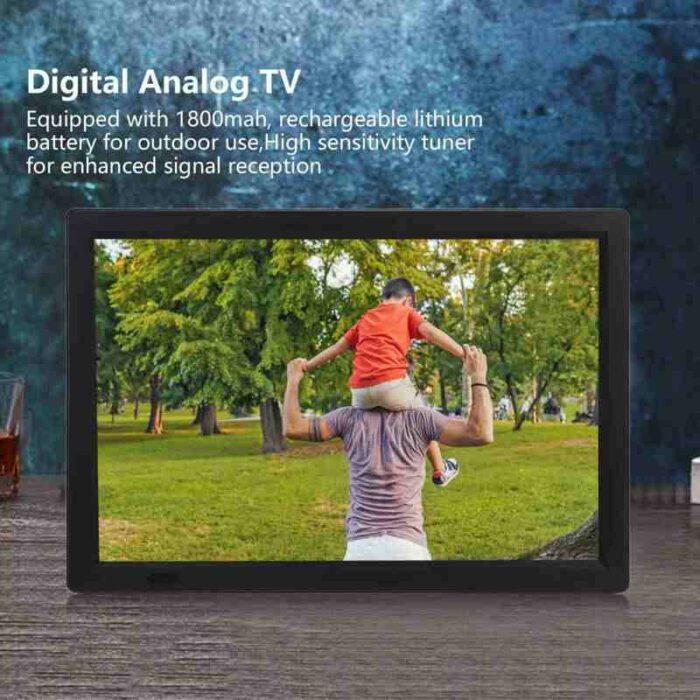 14 Inch Car Digital Television Multifunction Portable Digital Analog TV with Same Screen Function US Plug 110‑220V 3