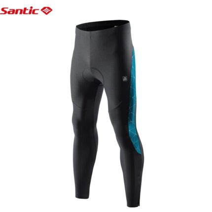 Santic Men Winter Cycling Pants Warm Cycling Tights Padded Cycle Leggings Bicycle Trouser-Reflective Windproof Black K7MB018 1