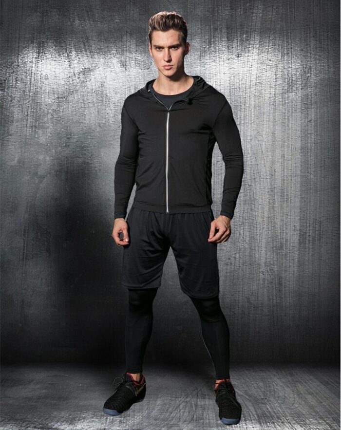 2019 Men's Sport Suits Quick Dry Basketball Sports Running Sets Compression Gym Fitness Sportswear Jogging Running Suits Clothes 6