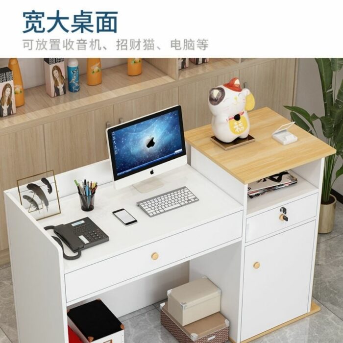 Cashier Simple and Modern Milk Tea Shop Reception Counter Clothing Store Front Desk Cashier Beauty Salon Shop Small Bar Counter 6